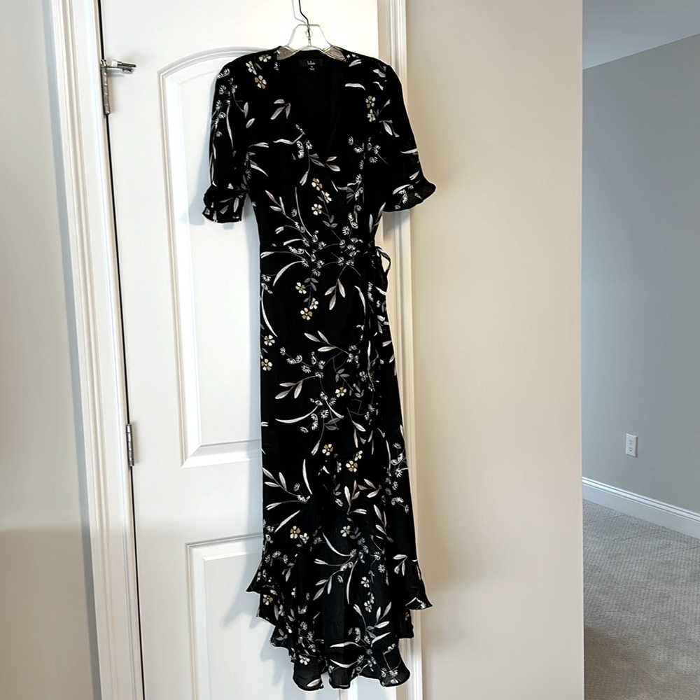 Lulus Black Floral High-Low Dress